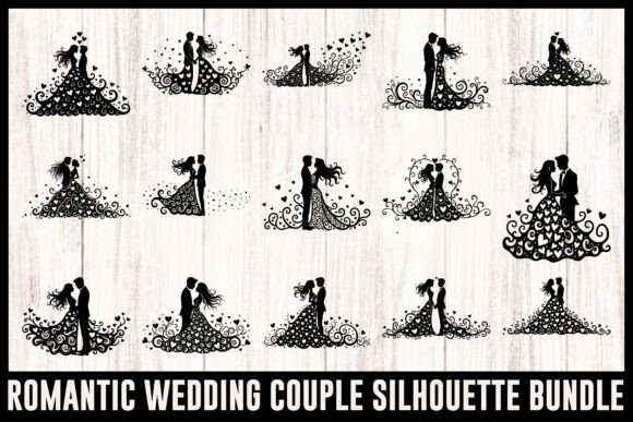 Download Romantic Wedding Couple Clipart Set - Romantic Collection