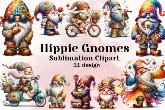 Download Hippie Gnomes Sublimation Clipart - Gnome Collection