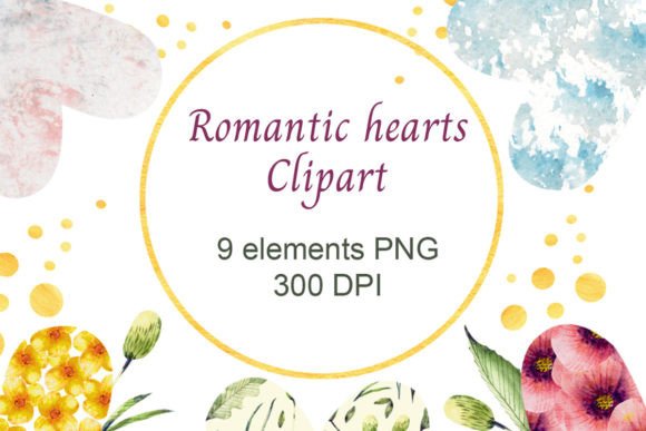 Download Romantic Hearts Watercolor Clipart - Romantic Collection