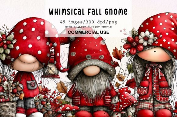 Download Whimsical Fall Gnome Clipart - Gnome Collection