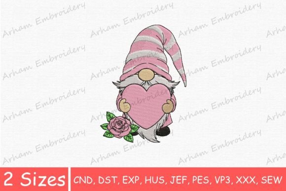 Download Valentine Gnome Heart and Rose - Gnome Collection