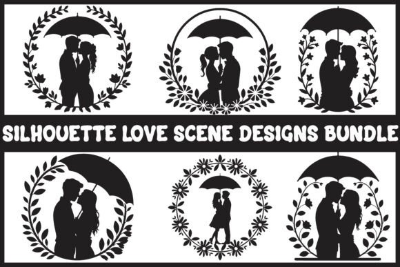 Download Romantic Couple Silhouette Laser Cut Bun - Romantic Collection