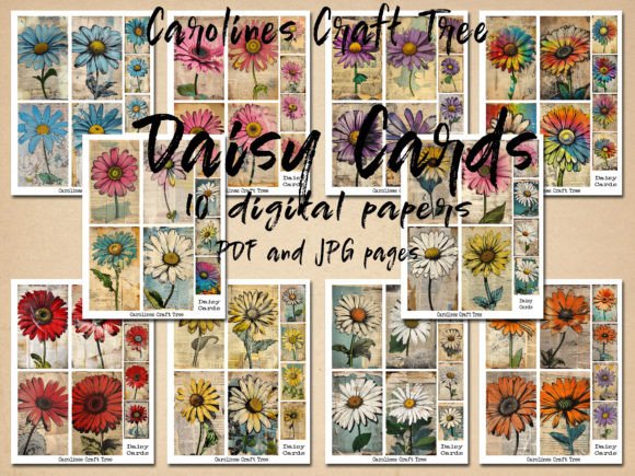 Download Vintage Daisy Journal Cards - Journal cards Collection