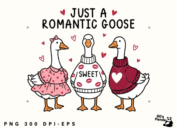 Download Valentine Just a Romantic Goose PNG EPS - Romantic Collection