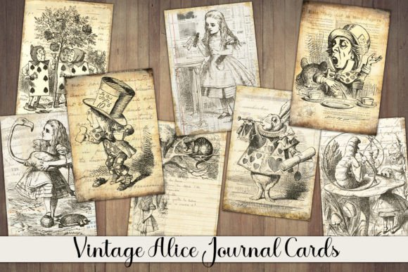 Download Vintage Alice Journal Cards - Journal cards Collection