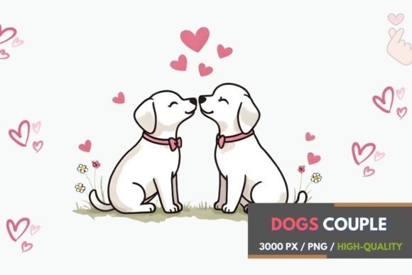 Download Romantic Dogs Art Print, Valentine's Day - Romantic Collection
