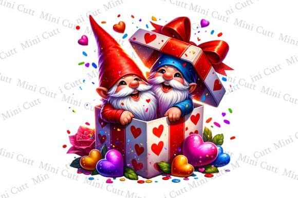 Download Gnome Gift Box in Valentine Clipart - Gnome Collection